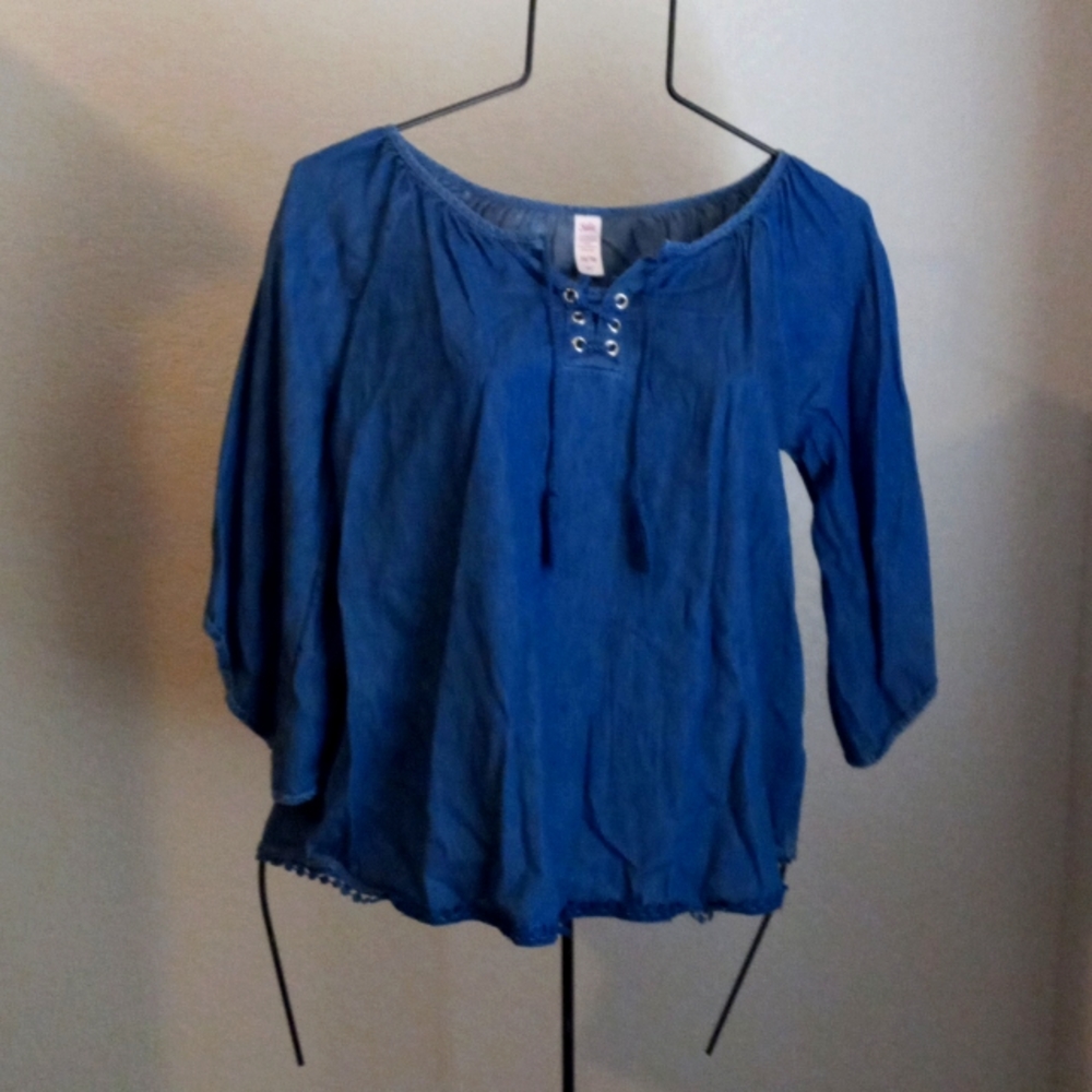 Justice denim soft blouse